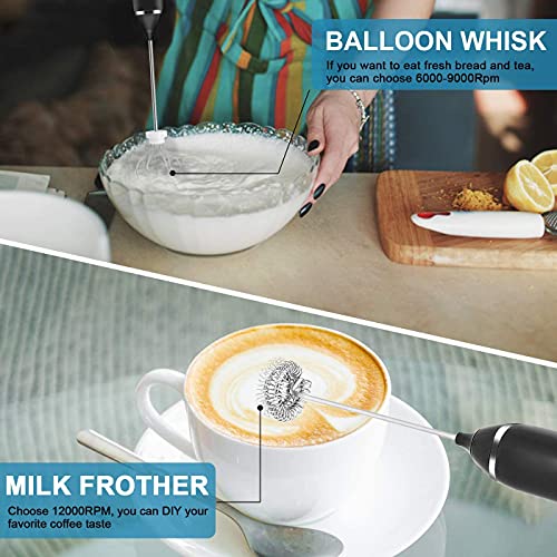  Xoice Milk Frother Handheld Battery Operated Electric Foam Maker With Stainless Steel Coffee Beater (Red)