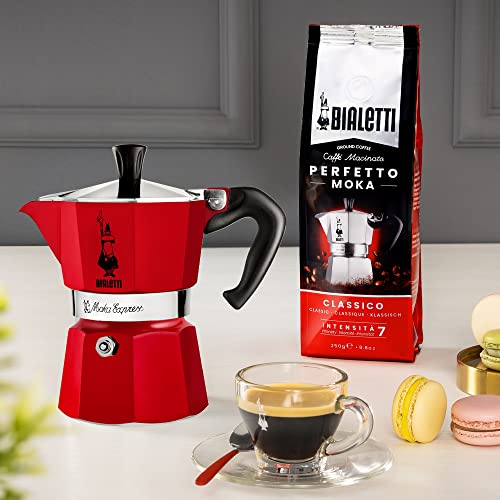 Bialetti 6 Cup Moka Stovetop Espresso Maker, Red