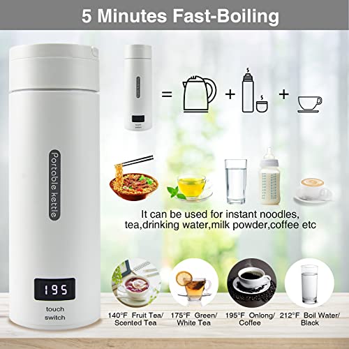  Ravel Electric Kettle, 380ml Small Portable Electric Kettle With 4 Variable Temp Preset, 304 Stainless Steel Mini Electric Coffee Tea Kettle With Auto Shut Off & Boil Dry Protection Water Boiler