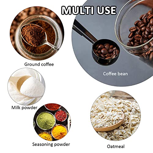  3 Pack Coffee Scoop, Stainless Steel Measuring Spoon With Coffee Bag Clip For Ground Coffee, Espresso, Coffee Beans (Black, Rose Gold, Rainbow Color)