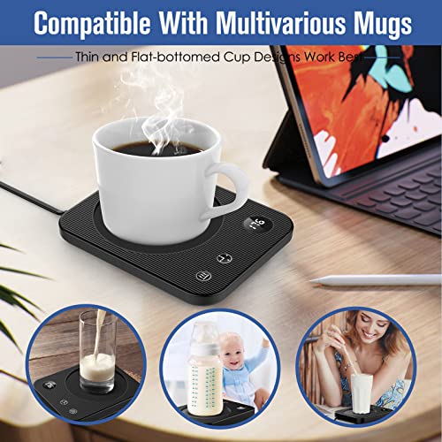  Offee Mug Warmer With Auto-Off Timer, Coffee Warmer For Desk With Auto ON/OFF, Waterproof Coffee Cup Warmer With 3-Temp Settings, Mug Warmer With Digital Display, Thoughtful Gift For Friends & Family