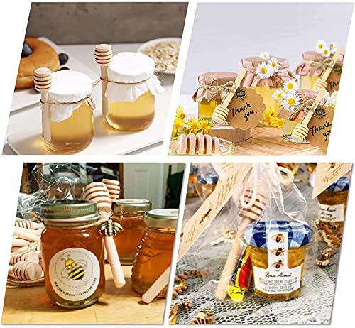  25Pcs 3 Inch Mini Wooden Honeycomb Stick, Honey Dipper Sticks For Honey Jar Dispense Drizzle Honey And Wedding Party Gift
