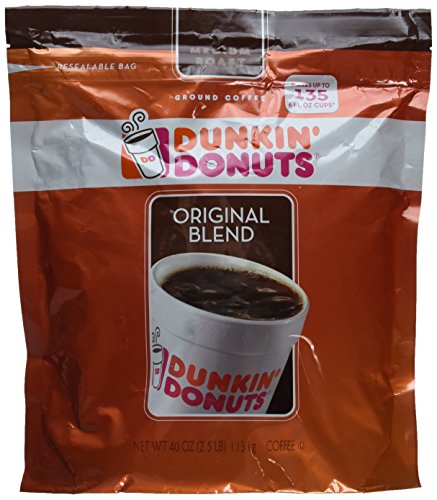  Ground Coffee 1 LB. Bag Multi Pack (Dunkin' Midnight Dark Roast, Three Pack)