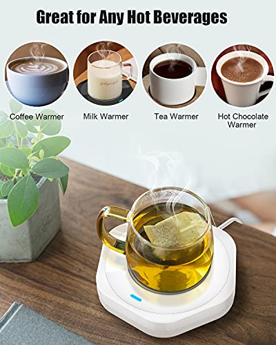  Coffee Warmer, Coffee Mug Warmer With Smart Sensor Switch, Coffee Cup Warmer For Desk，Thermostatic Electric Mug Warmer For Heating Coffee, Beverage, Milk, Tea, White