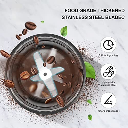 Chef Coffee Grinder Electric And Spice Grinder, Herb Grinder, Coffee Bean Grinder, Wet And Dry Grinder With 1 Removable Stainless Steel Bowl, Max 80g Capacity, 12 Cups Coffee