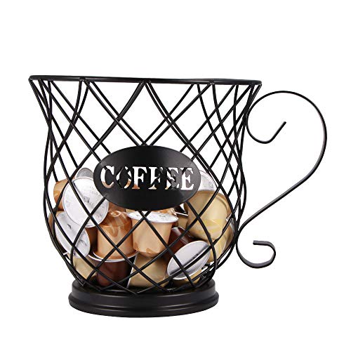  AOZBZ Coffee Pod Holder, Coffee Pod Organizer, Coffee Pod Storage Cup, K Cup Holder Coffee Storage Basket For Home Cafe Hotel (L Size)