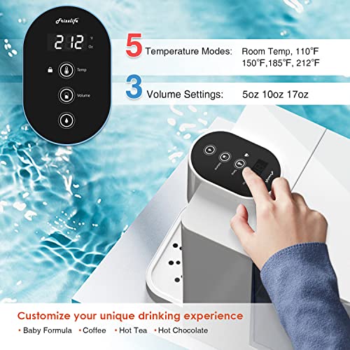  TF900 Instant Hot Water Dispenser Filter, Countertop Water Filter System, 5 Temperatures & 3 Volume Settings, High Temp Safety Lock, Zero Installation, UL Standard Tested, 1 Filter Included