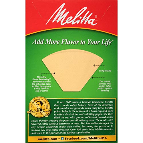 Melitta #4 Cone Coffee Filters, Natural Brown, 100 Count (Pack Of 6) 600 Total Filters