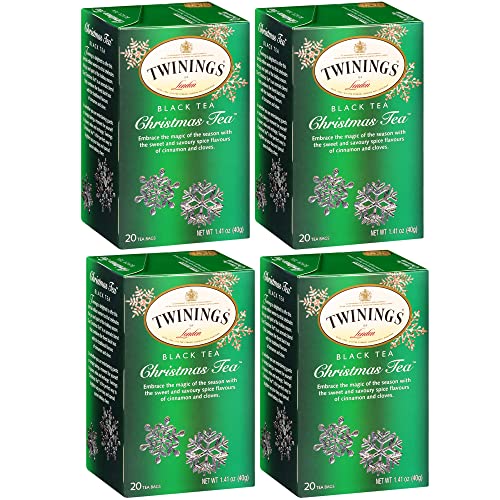 Twinings Of London Christmas Black Tea, Individually Wrapped, Spicy And Warm Taste, Flavored With Cinnamon And Cloves, Soothing Aroma (4 Pack - 120 Tea Bags Total)