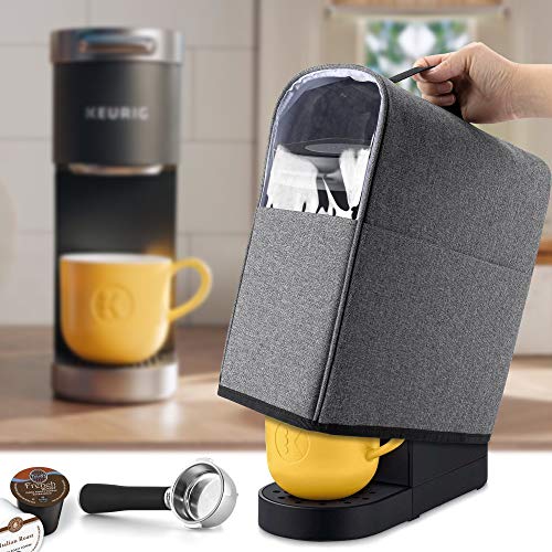  Coffee Maker Dust Cover Compatible For Keurig K-Mini And K-Mini Plus, Coffee Making Machine Cover With Pockets For K Cup, Cover Only