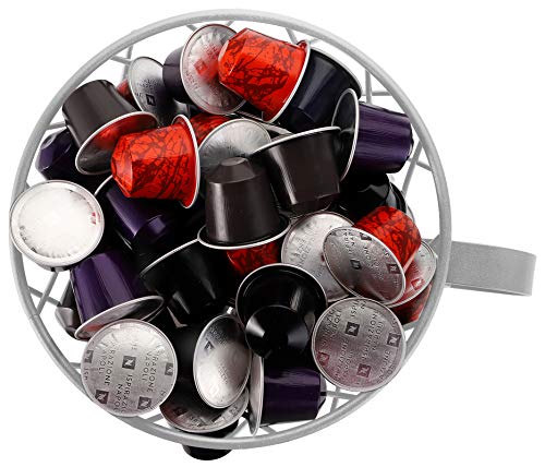  Coffee Pod Holder, Iron Wire Multiuse Mug Shape Silver K Cup Holder Coffee Storage Carousel Holder Organizer For Espresso Pod In Counter Coffee Bar