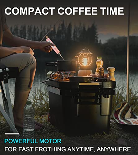  Handheld Milk Frother For Coffee, Rechargeable Electric Whisk With 3 Heads 3 Speeds Drink Mixer Foam Maker For Latte, Cappuccino, Hot Chocolate, Egg - Pink
