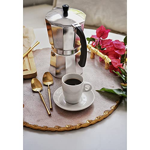  USA B120-45V Extra Large Aluminum Stovetop 12-cup Classic Italian And Cuban Espresso Maker (B120-45V), Silver