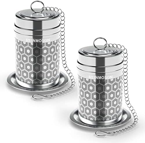  Tea Strainers For Loose Tea, Extra Fine Mesh Tea Infuser For Loose Leaf Tea, 304 Stainless Steel & Updated Slim Threaded Lid, Loose Leaf Tea Steeper For Black Tea, Rooibos, Etc