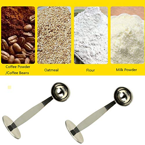 Hofumix Coffee Measure Spoons Tamper Spoons Espresso Spoons Coffee Scoop Kitchen Accessories For Coffee Beans, Flour, Milk Powder 2PCS