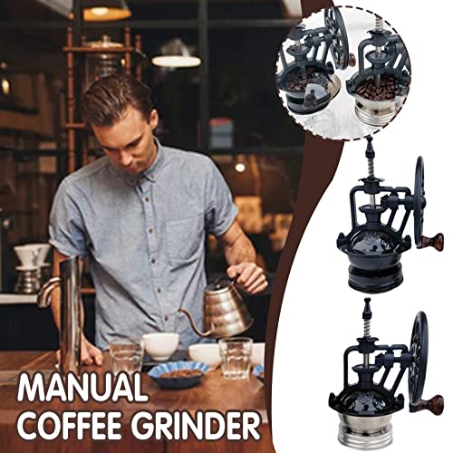  Manual Coffee Grinder,Vintage Style Manual Coffee Bean Grinder,Mason Jar Lid Manual Coffee Grinder,Fits Mason Jar Regular Mouth Size 70mm For Drip Coffee,Espresso,French Press, Black