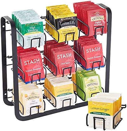  NHZ Tea Bag Holder Stainless Steel 3 Tier, Tea Holder For Tea Bags Organizer Over 180 Tea Bags. Tea Bags Storage Cabinet And Counter, Wall Mount Available.