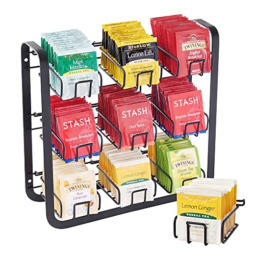  NHZ Tea Bag Holder Stainless Steel 3 Tier, Tea Holder For Tea Bags Organizer Over 180 Tea Bags. Tea Bags Storage Cabinet And Counter, Wall Mount Available.