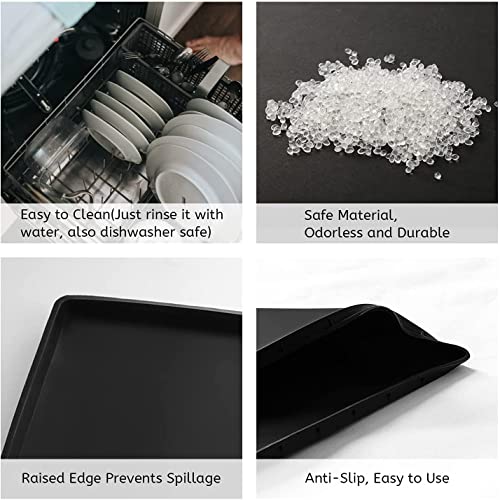  Silicone Mat Under Coffee Machine With Lip Coffee Maker Appliance Automatic Machines Espresso Accessory Black Multifunctional Rubber Base Mat (18.9 X 11.8")