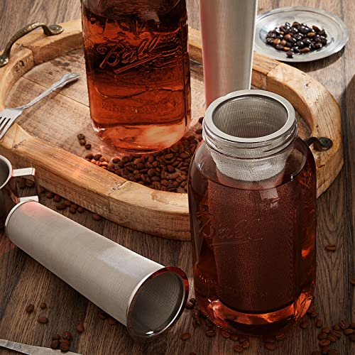  3 Pieces Cold Brew Coffee Filter 2 Quart Stainless Steel Filter Coffee Tea Infuser Coffee Strainer Mason Canning Jar Mesh Coffee Filter For Wide Mouth Mason Canning Jar And Iced Tea Maker