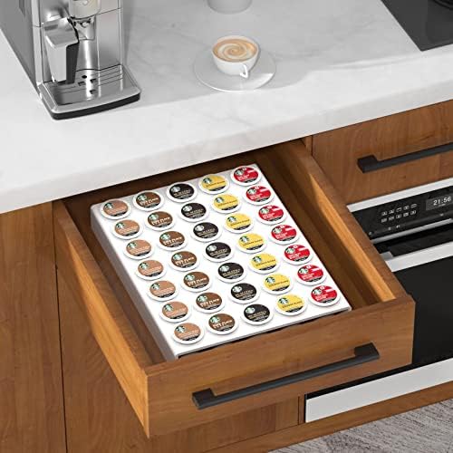  Acrylic K Cup Drawer Organizer, Clear K Cup Organizer Tray For Drawer Or Countertop Storage, Hold 24 Coffee Capsules,K Cup Coffee Pod Holder For Office And Kitchen K Cup Storage (9.6x13.2Inches)