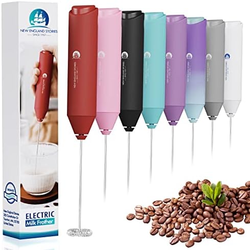  Ctric Milk Frother Handheld, Battery Operated Whisk Beater Foam Maker For Coffee, Cappuccino, Latte, Matcha, Hot Chocolate, Mini Drink Mixer, No Stand, Black