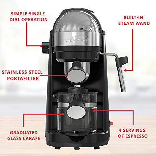  GA-135BK Espresso And Cappuccino Maker, 4 Servings, Black