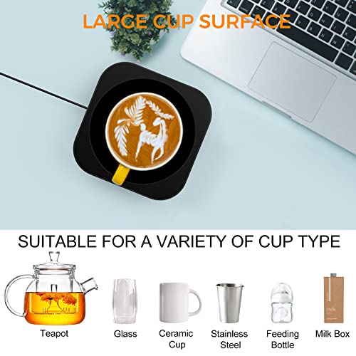 Coffee Mug Warmer For Desk,Mug Warmer With 3-Temp Settings, Coffee Cup Warmer For Desk Auto Shut Off, Coffee Cup Warmer With Enlarged Heating Plate &Touch Tech, Best Gift For Your Friends And Family