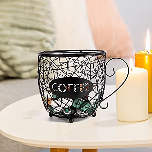  Coffee Pod Holder, Large Capacity Coffee Pod Bin Organizer, K Cup Storage Basket