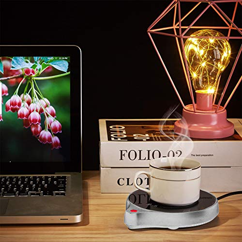  Coffee Mug Warmer And Office Warmer, Electric Beverage Warmer With 5 Temperature Settings, Coffee Warmer For Cocoa Milk Milk, Auto On/Off Gravity-Induction Mug Warmer For Office Desk Use