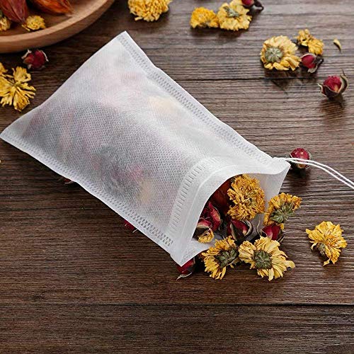  100 Pack Disposable Tea Filter Bags Tea Infusers 4" X 6" Empty Muslin Drawstring Seal Filter Tea Bags Drawstring Herb Loose Tea Bag For Brew Tea Cold Brew Coffee（4" X 6" /10 X 15cm）