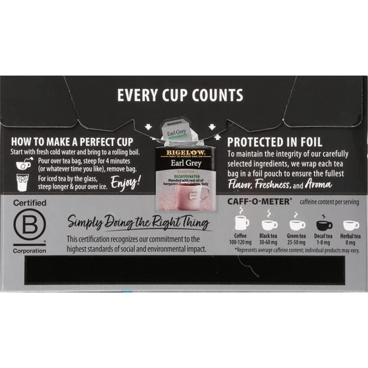  , Earl Grey Tea (Decaffeinated), 20 Count(Pack Of 1)