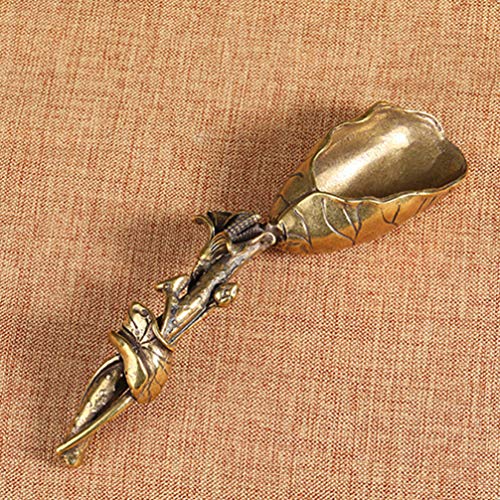  Exceart Copper Tea Scoop Tea Scoop Canister Scoops Coffee Scoop Spoon Small Ice Candy Scoop For Loose Tea Leaves Coffee Bean Candy Milk Powder Spicy Tea Measuring Scoop