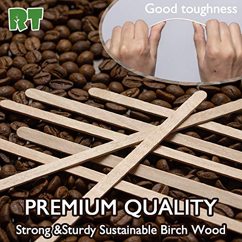 －Wooden Coffee Stirrer Natural Birch Can Be Used For Tea Hot Drinks And Cold Drinks The Stirrer Sticks Are Individually Wrapped And Safer 5.5"inch 500 Sticks Packaging