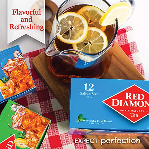  Ed Diamond Iced Tea Bags, Decaffeinated, Family Size Tea Bags, Delicious And Freshly Brewed Taste, Special Premium Blend, 24 Count (Pack Of 6)