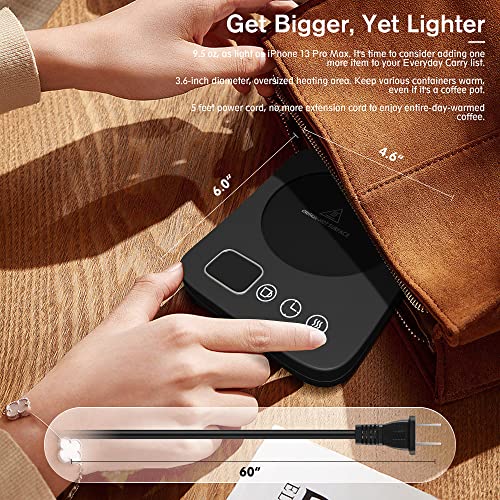  NIGMA Coffee Mug Warmer For Desk, Electric Cup Candle Warmer With Auto Shut Off, Smart Kitchen Gadget For Heating Coffee, Tea, Hot Chocolate, And Milk (No Cup, Black)