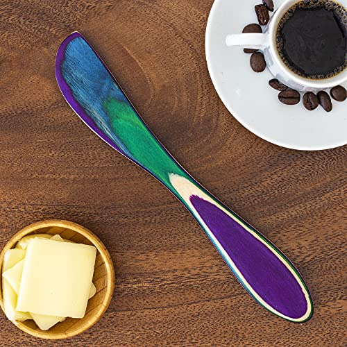  Ique Mumbai Collection 8" Spreading Knife In Colored Birch Wood